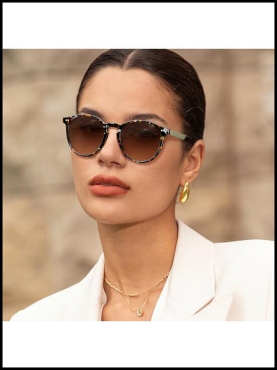 Retro Acetate Polarized Sunglasses UV Protection Round Honeycomb Temple